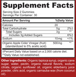 Load image into Gallery viewer, Apple Cider Vinegar 500 mg 60 gummies vegetarian gelatin-free Supplement Facts
