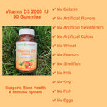 Load image into Gallery viewer, Vitamin D3 2000 IU gelatin-free gummies
