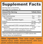 Load image into Gallery viewer, Supplement Facts Lutein 20 mg with Zeaxanthin vegetarian, gelatin-free gummies
