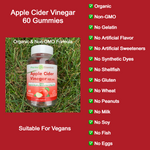 Load image into Gallery viewer, Organic Apple Cider Vinegar, gelatin-free (vegans and vegetarians) gummies, detox, support healthy metabolism and digestion.
