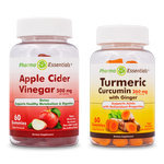 Load image into Gallery viewer, Adult Pack - Apple Cider Vinegar 500 mg 60 gummies &amp; Turmeric Curcumin 260 mg with Ginger 60 Gummies Vegetarian gelatin-free
