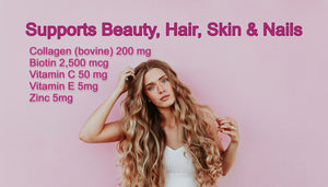 Hair, Skin & Nails with Biotin & Collagen Gelatin-free Halal Certified gummies 