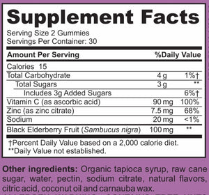 Supplement Facts Elderberry vegetarian, gelatin-free 60 Gummies
