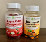 Load image into Gallery viewer, Adult Pack - Apple Cider Vinegar 500 mg 60 gummies &amp; Turmeric Curcumin 260 mg with Ginger 60 Gummies Vegetarian gelatin-free
