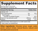 Load image into Gallery viewer, Vitamin C 250 mg vegetarian gelatin-free gummies supplements facts
